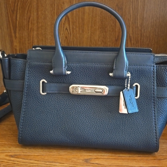 Coach Swagger 27 Navy Blue w/ Silver hardware - Picture 12 of 16